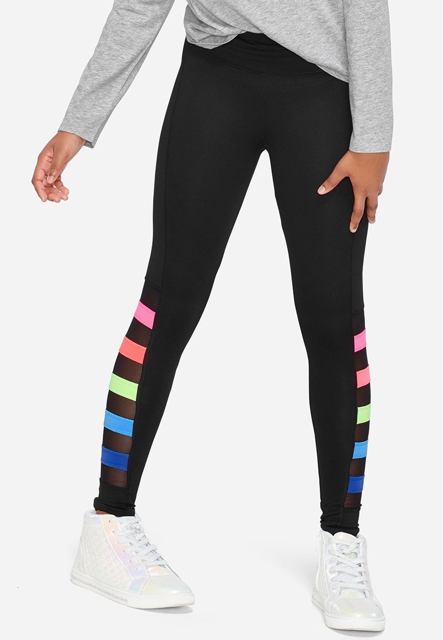 KWD9 / QR110 / AED115 / BD11 / JD27 / SAR130 / OMR11    Rainbow Strap Full Length Leggings    15230225610