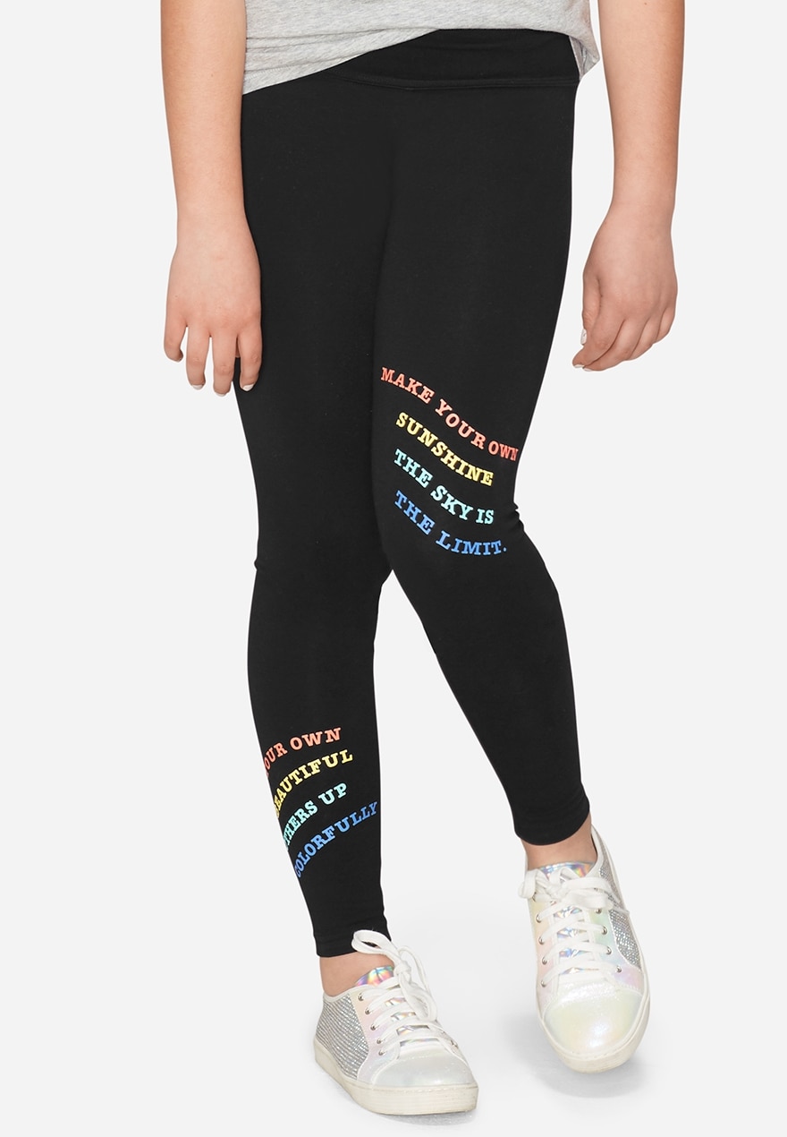 KWD6.5 / QR80 / AED85 / BD8.5 / JD18 / SAR85 / OMR8	Everyday Positive Message Full Length Leggings	15236389619