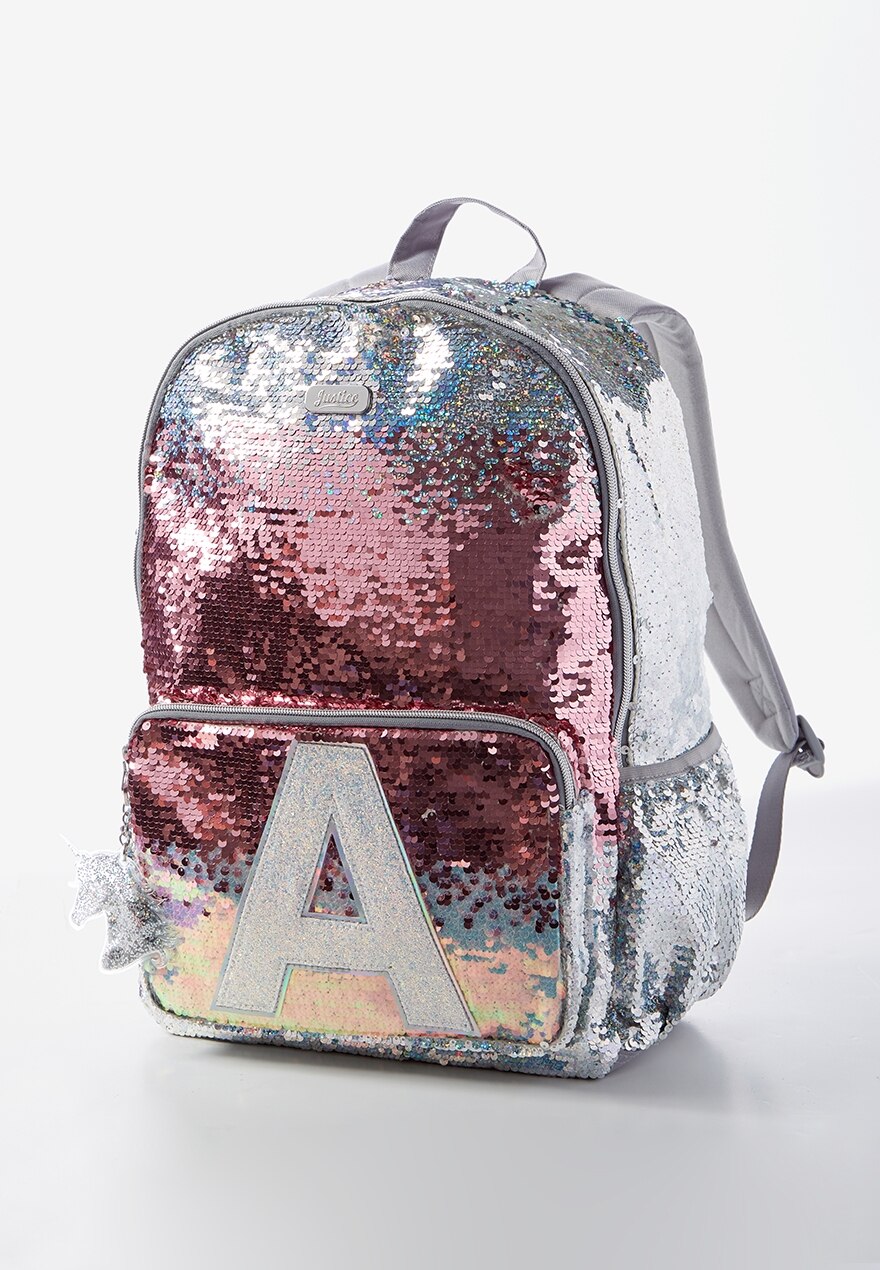 KWD19.5 / QR240 / AED250 / BD26 / JD57 / SAR280 / OMR24     Justice Flip Sequin Initial Backpack    16190123619