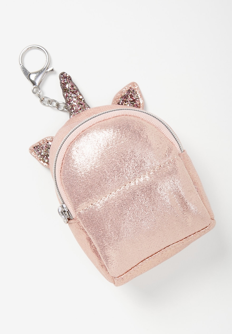 KWD3.5 / QR40 / AED45 / BD4 / JD9 / SAR50 / OMR4    Justice Rose Gold Unicorn Backpack Keychain  16223333645