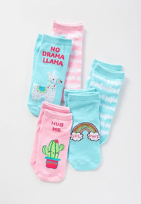 Llama Fun Socks - 5 Pack