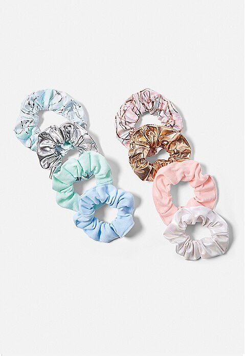 KWD5 / QR60 / AED65 / BD6.5 / JD14 / SAR75 / OMR6    Marble & Shine Scrunchies - 8 Pack    16013312619