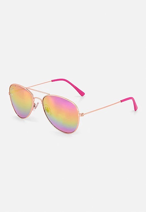 KWD5 / QR60 / AED65 / BD6.5 / JD14 / SAR75 / OMR6    Rainbow Rhinestone Aviator Sunglasses    16090950619