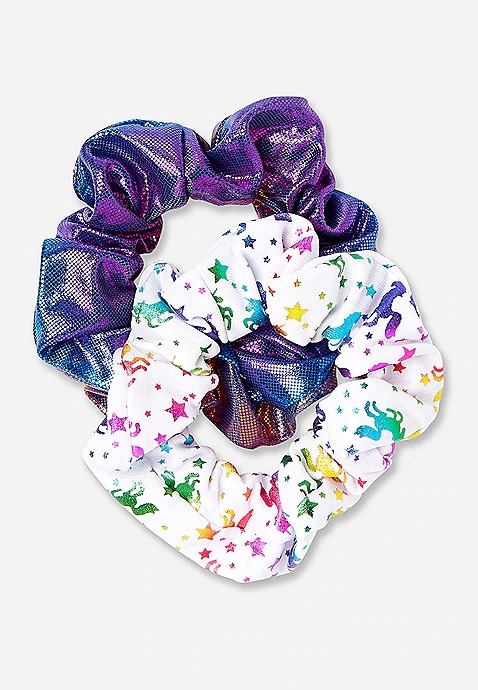 KWD2.5 / QR30 / AED30 / BD3 / JD6 / SAR35 / OMR3   Rainbow Unicorn & Shimmer Scrunchie - 2 Pack    16011820619