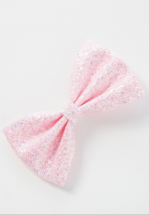 KWD2.5 / QR30 / AED30 / BD3 / JD6 / SAR35 / OMR3   Glitter Glow In The Dark Pink Hair Bow    16030027644