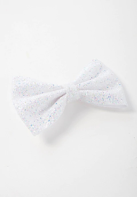 KWD2.5 / QR30 / AED30 / BD3 / JD6 / SAR35 / OMR3   Glitter Glow In The Dark White  Hair Bow    16030027601