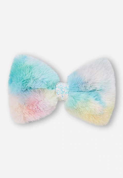 KWD2.5 / QR30 / AED30 / BD3 / JD6 / SAR35 / OMR3   Rainbow Faux Fur Bow Hair Clip    16032001619