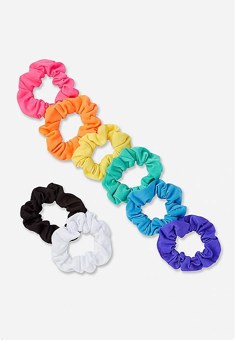 Rainbow Scrunchies - 8 Pack