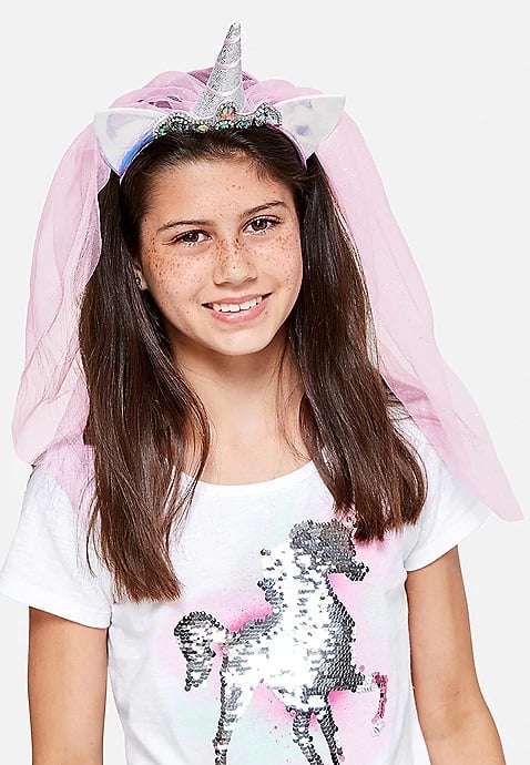 KWD3.5 / QR40 / AED45 / BD4 / JD9 / SAR50 / OMR4   Royal Unicorn Tiara With Veil Headband    16021861619