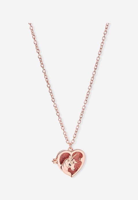 KWD1 / QR15 / AED15 / BD2 / JD4 / SAR20 / OMR2    Unicorn Rose Gold Locket Necklace    15948738662